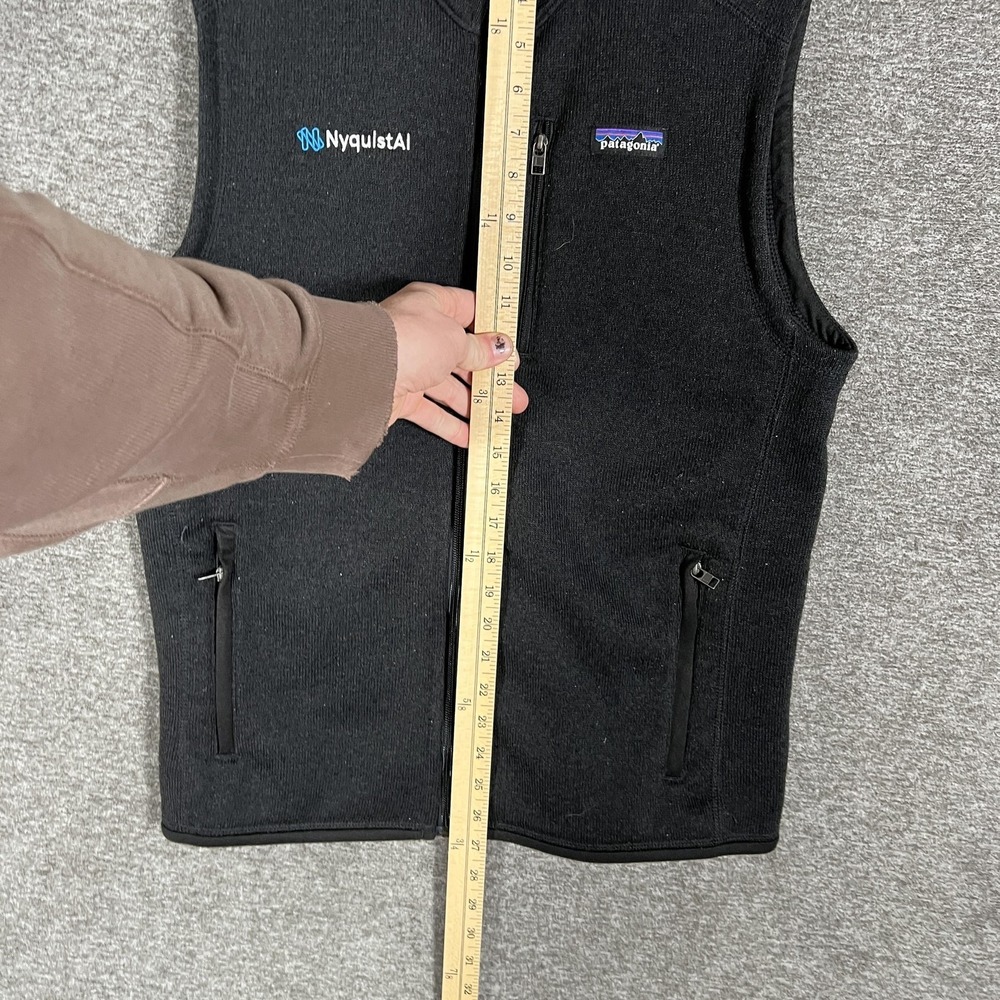 Patagonia Vest Mens Medium Black Better Sweater Fleece Full Zip NyquistAI Logo - Picture 4 of 9